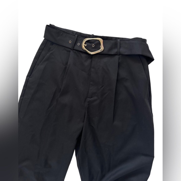 Zara buckle belt ankle length black pants - Picture 5 of 7